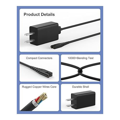  Replacement for Intex Pool Vacuum Charger Compatible with Intex 28620 28620E 28620EP CL1704 12269 Handheld Rechargeable Pool Vacuum Power Cord, UL Listed Swimming SPA Pool Vacuum Power Supply Charger