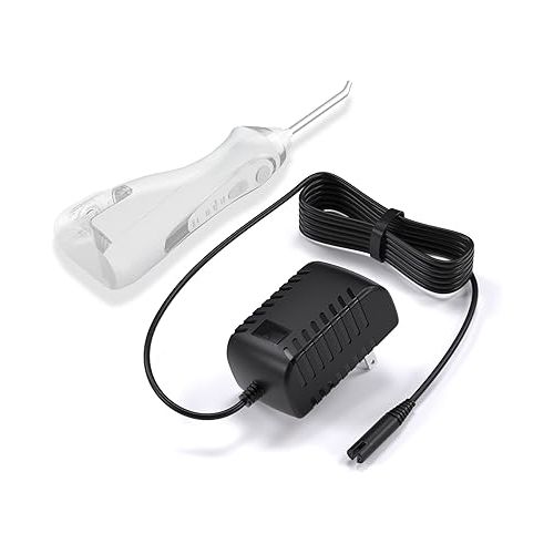  Replacement for Waterpik Charger Compatible with WP360 WP360W WP462 WP462W WP450 WP450W Power Cord 【Two Prong Adapter】