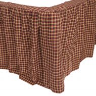 VHC Brands Americana Primitive Patriotic Patch Red Bed Skirt, Queen
