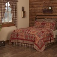 Ashton & Willow Khaki Tan Rustic & Lodge Bedding Brickston Cotton Pre-Washed Star Queen Quilt