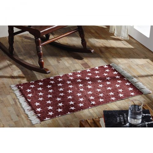  VHC Brands 16045 Multi Star Cotton Rug, 23 x 4, Red