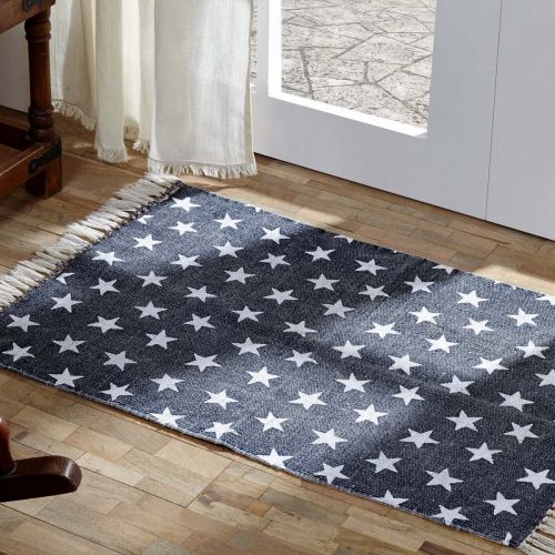  VHC Brands Multi Star Navy Cotton Rug Rect 20x30