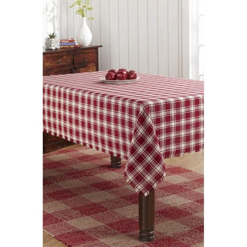  VHC Brands Breckenridge Burlap Plaid Tablecloth