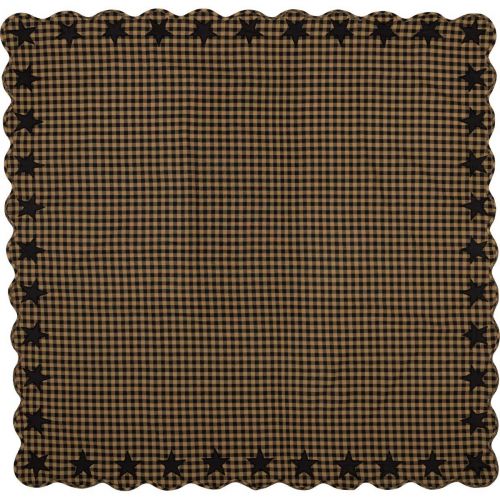  VHC Brands Black Star Scalloped Table Cloth, 60 x 60,