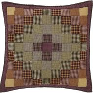 VHC Brands Rustic & Lodge Primitive Bedding-Heritage Farms Quilted Euro Sham, Crimson Red