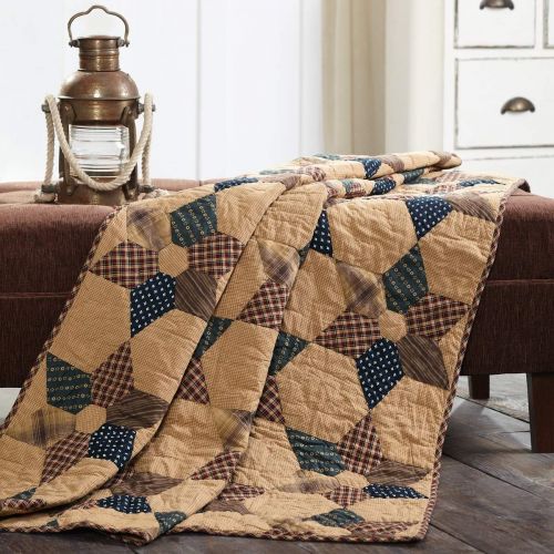  VHC Brands Patriotic Patch Star Quilted Throw 60x50