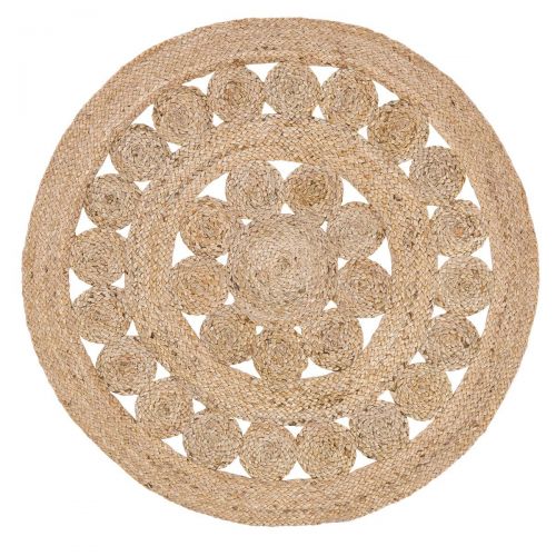  VHC Brands Coastal Farmhouse Flooring - Celeste Tan Round Jute Rug, 3 Diameter