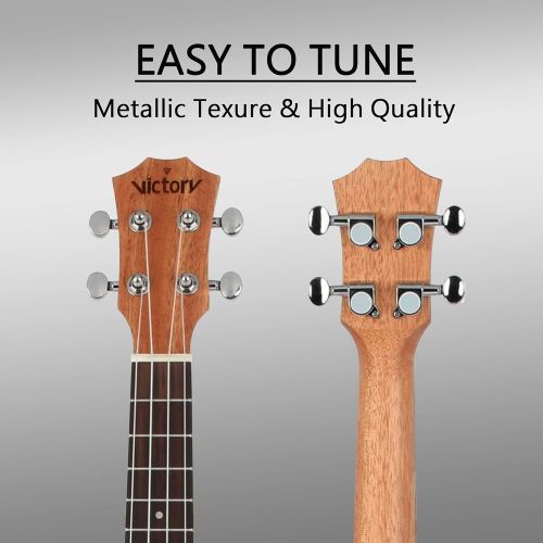  VIVICTORY Soprano Ukulele 21 Inch Mahogany Aquila String With Beginner Kit : Tuner, Gig Bag, Straps and Picks - Natural Color