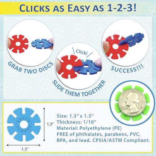  [아마존베스트]VIAHART Brain Flakes 500 Piece Interlocking Plastic Disc Set | A Creative and Educational Alternative to Building Blocks | Tested for Childrens Safety | A Great STEM Toy for Both B