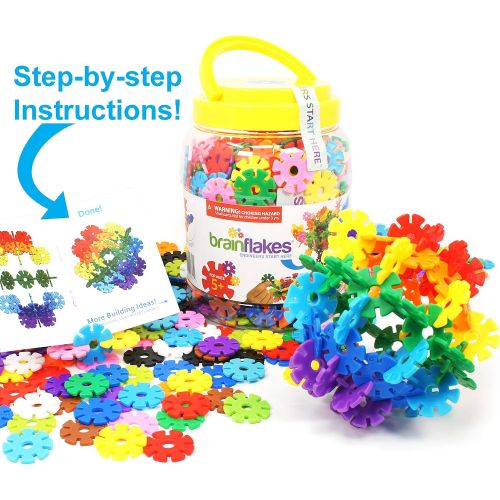  [아마존베스트]VIAHART Brain Flakes 500 Piece Interlocking Plastic Disc Set | A Creative and Educational Alternative to Building Blocks | Tested for Childrens Safety | A Great STEM Toy for Both B
