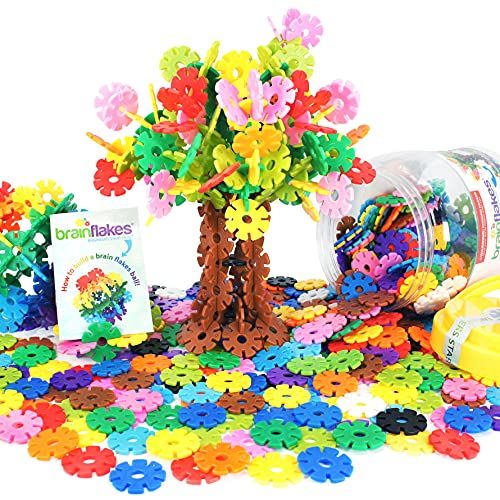  VIAHART Brain Flakes 500 Piece Interlocking Plastic Disc Set - A Creative and Educational Alternative to Building Blocks - Tested for Childrens Safety - A Great Stem Toy for Both Boys and