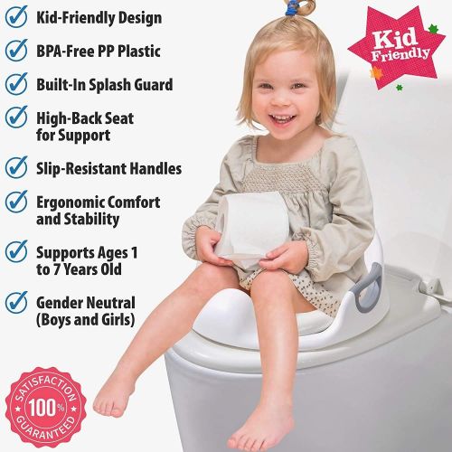  [아마존베스트]VIBOE Potty Training Seat for Kids Toddlers Boys Girls Toilet Seat for Baby with Cushion Handle and Backrest...