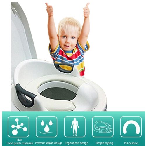  [아마존베스트]VIBOE Potty Training Seat For Kids Toddlers Boys Girls Toilet Seat For Baby With Cushion Handle And Backrest...
