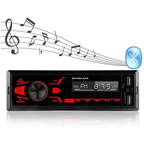  [아마존베스트]-Service-Informationen Car Stereo Bluetooth Handsfree Calling with LCD Display Support USB/TF/AUX/MP3/Dual USB/Button Car Audio Multimedia Player USB Fast Charge