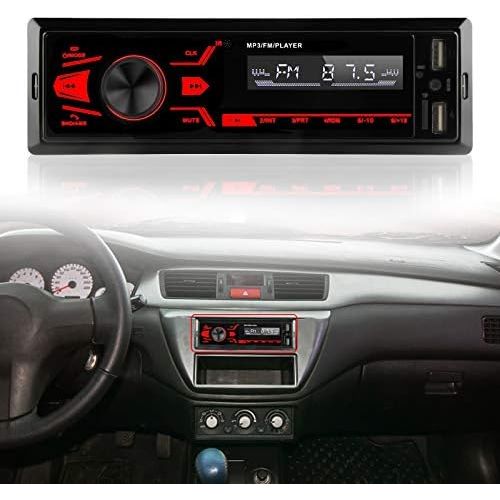  [아마존베스트]-Service-Informationen Car Stereo Bluetooth Handsfree Calling with LCD Display Support USB/TF/AUX/MP3/Dual USB/Button Car Audio Multimedia Player USB Fast Charge