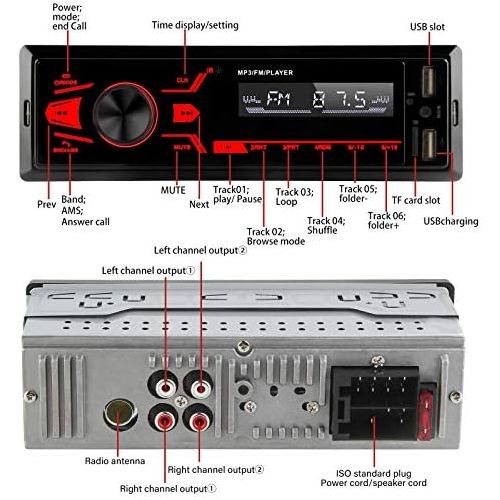  [아마존베스트]-Service-Informationen Car Stereo Bluetooth Handsfree Calling with LCD Display Support USB/TF/AUX/MP3/Dual USB/Button Car Audio Multimedia Player USB Fast Charge