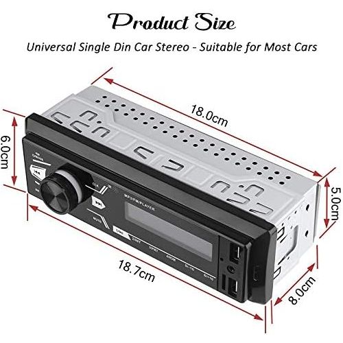  [아마존베스트]-Service-Informationen Car Stereo Bluetooth Handsfree Calling with LCD Display Support USB/TF/AUX/MP3/Dual USB/Button Car Audio Multimedia Player USB Fast Charge