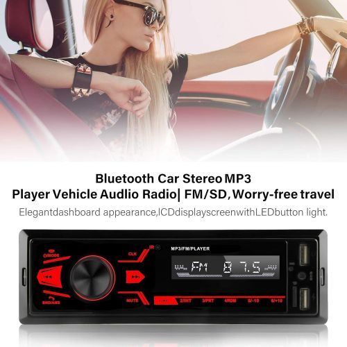  [아마존베스트]-Service-Informationen Car Stereo Bluetooth Handsfree Calling with LCD Display Support USB/TF/AUX/MP3/Dual USB/Button Car Audio Multimedia Player USB Fast Charge