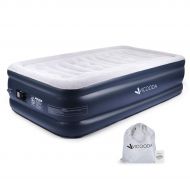 VICOODA Queen/Twin Air Mattress, Air Bed for Camping and Home Use, No Leak, Inflatable Airbed Blow up Guest Bed Camping Tent Mattress with Rechargeable Pump, 9/18/22 Inch Height, 5