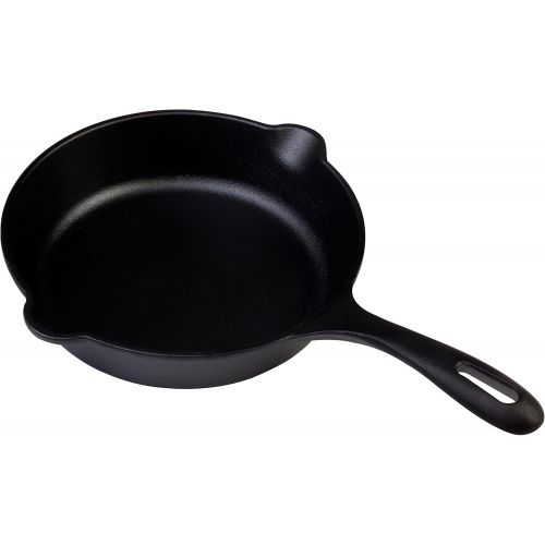  Victoria SKL-208 Cast Iron Skillet. Small Frying Pan Seasoned with 100% Kosher Certified Non-GMO Flaxseed Oil, 8, Black