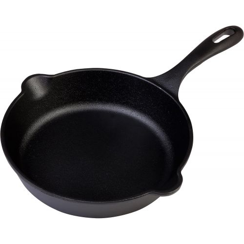  Victoria SKL-208 Cast Iron Skillet. Small Frying Pan Seasoned with 100% Kosher Certified Non-GMO Flaxseed Oil, 8, Black