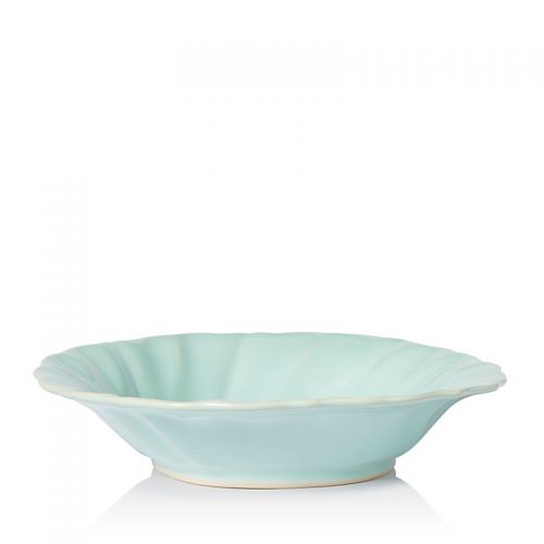  VIETRI Vietri Incanto Stone Aqua Ruffle Pasta Bowl