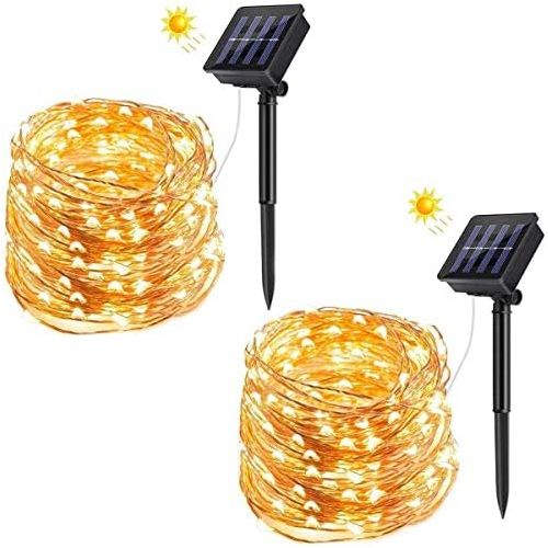  [아마존 핫딜]  [아마존핫딜]VIFLYKOO Solar Lichterkette Aussen, LED Solar Lichterkette mit Kristall Kugeln Beleuchtung 7M 50 LEDs 8 Modi IP65 Wasserdicht fuer Garten,Terrasse,Baume,Hof, Haus Party Deko [Energie