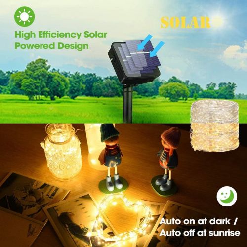  [아마존 핫딜]  [아마존핫딜]VIFLYKOO Solar Lichterkette Aussen, LED Solar Lichterkette mit Kristall Kugeln Beleuchtung 7M 50 LEDs 8 Modi IP65 Wasserdicht fuer Garten,Terrasse,Baume,Hof, Haus Party Deko [Energie