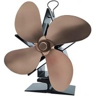 VIGAN Home Fireplace Fan 4 Blades Fireplace Fan Heat Powered Heating Stove Fan Fireplace Fan Wood Stove Fireplace Fan Heating Fan (Vintage Copper)