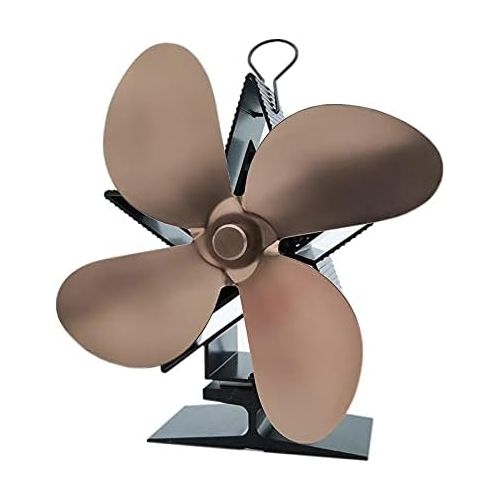  VIGAN Home Fireplace Fan 4 Blades Fireplace Fan Heat Powered Heating Stove Fan Fireplace Fan Wood Stove Fireplace Fan Heating Fan (Vintage Copper)