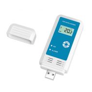VIGE YMUP-20 PDF Temperature Humidity Recorder LCD IP54 Waterproof USB Data Logger Tester Detector Thermometer Hygrometer Meter - White-Blue