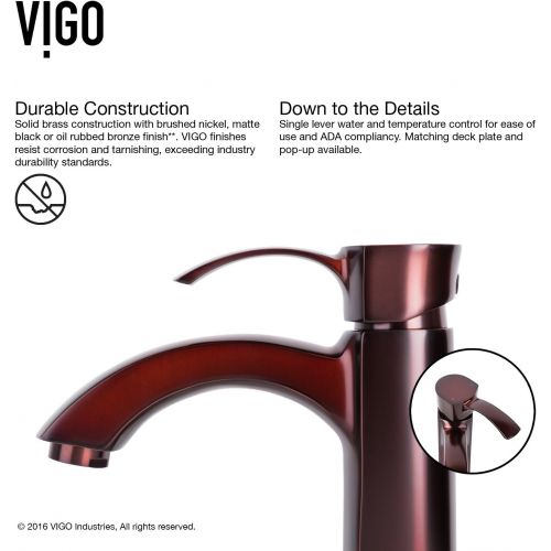  VIGO VG03023BN Otis Single Handle Brushed Nickel Bathroom Faucet, Plated Seven Layer Brass Bathroom Lavatory Vessel Faucet for Vessel Sink