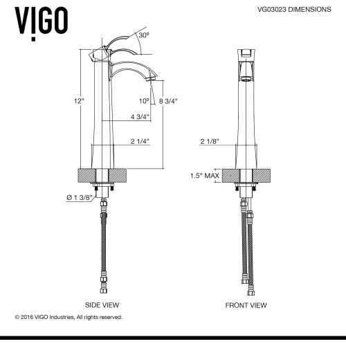  VIGO VG03023BN Otis Single Handle Brushed Nickel Bathroom Faucet, Plated Seven Layer Brass Bathroom Lavatory Vessel Faucet for Vessel Sink