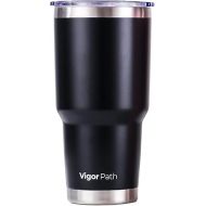 VIGOR PATH Insulated Tumbler Cup with Slide Lid, Double-Walled Vacuum Stainless Steel Water Bottle Travel Mug - Leak-Proof Thermal Cup for Home and Outdoor Adventures - 30oz (Black)