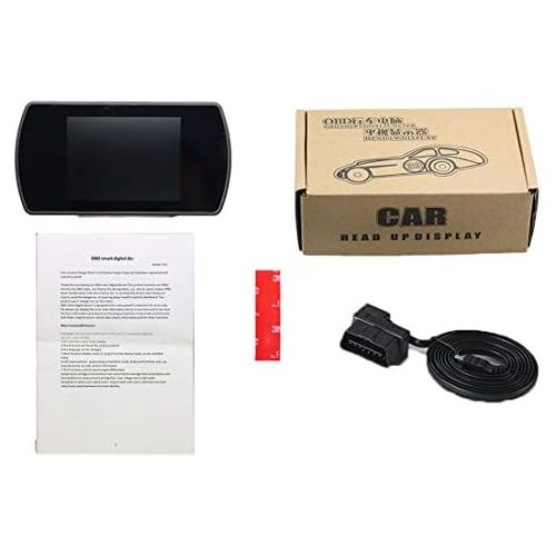  VIGORFLYRUN PARTS LTD HUD Head Up Display for Car Fuel Consumption Speed Meter KM/H Overspeed Alarm Voltmeter Engine Failure Engine Speed Water Temperature Meter Pause Reminder OBD2 P12