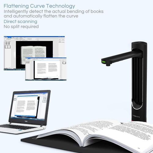  VIISAN Portable Book & Document Scanner for Mac & Window, High Definition 23MP,Multi-Language Detection and Auto-Flatten Technology for Teachers Eduction and Offfice Conference,Cap
