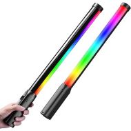Ulanzi RGB LED Light Wand, 360°RGB Video Wand Stick for Photography, 2600mAh Built-in Rechargable Cube Light， 2500-9000K Dimmable Camera Light w LCD