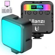 VIJIM Ulanzi VL49 RGB Video Light w 3 Cold Shoe,Mini Rechargeable LED Camera 360degFull Color Portable Photography Lighting Support Magnetic Attraction,2500-9000K Dimmable LED Pane