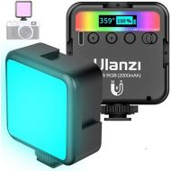 VIJIM Ulanzi VL49 RGB Video Light w 3 Cold Shoe,Mini Rechargeable LED Camera 360degFull Color Portable Photography Lighting Support Magnetic Attraction,2500-9000K Dimmable LED Pane