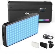 [아마존베스트]VIJIM VL196 RGB LED Video Light with Adjustable Stand,Dimmable 2500K-9000K Full Color 20 Lighting Effect Modes Camera LED Lights, Portable Photography Lighting with Softbox and Hon