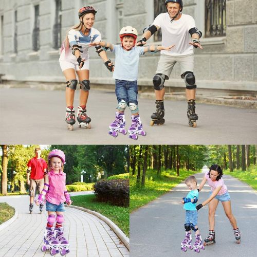  VIKIBO Kids Roller Skates, 4 Sizes Adjustable Roller Skates for Girls Boys Beginners with Light up Wheels, High Standard Comfortable & Breathable Sports Indoor Outdoor Roller Skate Shoes