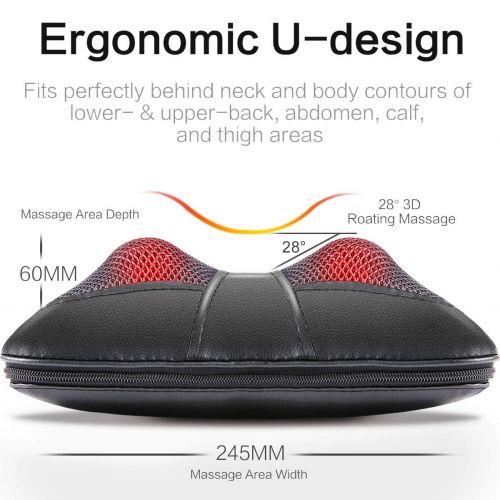  Neck and Back Massager Pillow - Shiatsu Kneading Massage with Heat for Shoulders, Lower Back, Waist, Legs, Foot and Full Body Muscle Pain Relief - VIKTOR JURGEN Unique Gifts for Me