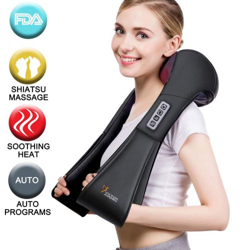  Shiatsu Neck & Back Massager with Heat - VIKTOR JURGEN Deep Tissue Kneading Sports Recovery Massagers for Neck, Back, Shoulders, Foot - Relaxation Gifts for Him/Her/Women/Men (Mass