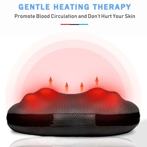  VIKTOR JURGEN Mothers Day Gift:Shiatsu Neck Back Massager Massage Pillow with Heat -Gifts for Men/Women/Mom -Kneading Deep Tissue Massaging for Muscle Pain Relief Full Body Neck Shoulders Foot -