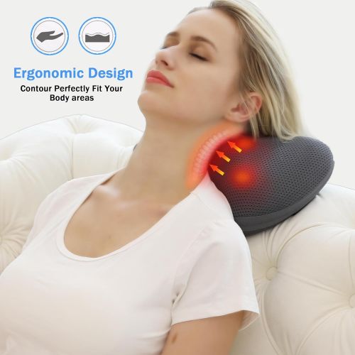  VIKTOR JURGEN Mothers Day Gift:Shiatsu Neck Back Massager Massage Pillow with Heat -Gifts for Men/Women/Mom -Kneading Deep Tissue Massaging for Muscle Pain Relief Full Body Neck Shoulders Foot -