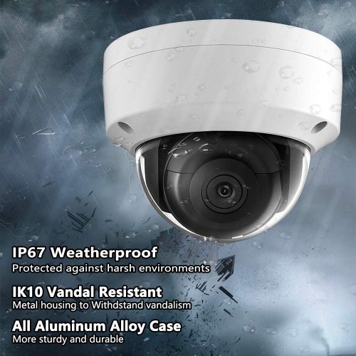  VIKYLIN UltraHD 8MP 4K Outdoor Security PoE IP Camera OEM DS-2CD2185FWD-I, 2.8mm Fixed Lens, 3840×2160 Resolution Dome Network Surveillance Camera, 30m Night Vision,Micro SD Card Slot H.26