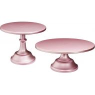 2-Set Modern Cake Stands Round Cake Stand Cupcake Stands for Baby Shower, Wedding Birthday Party Celebration, Rose Gold