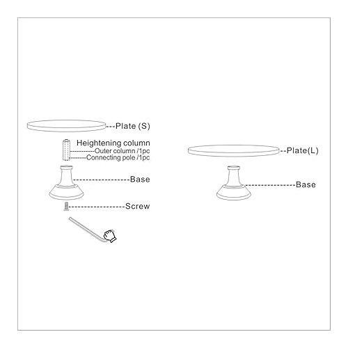  2-Set Modern Cake Stands Round Cake Stand Cupcake Stands for Baby Shower, Wedding Birthday Party Celebration, Rose Gold