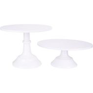 2-Set Modern Cake Stands Round Cake Stand Cupcake Stands for Baby Shower, Wedding Birthday Party Celebration, White