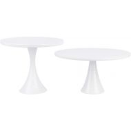 2 Pieces Cake Stands Set Modern Round Cupcake Stands Metal Dessert Display Cake Stand, White